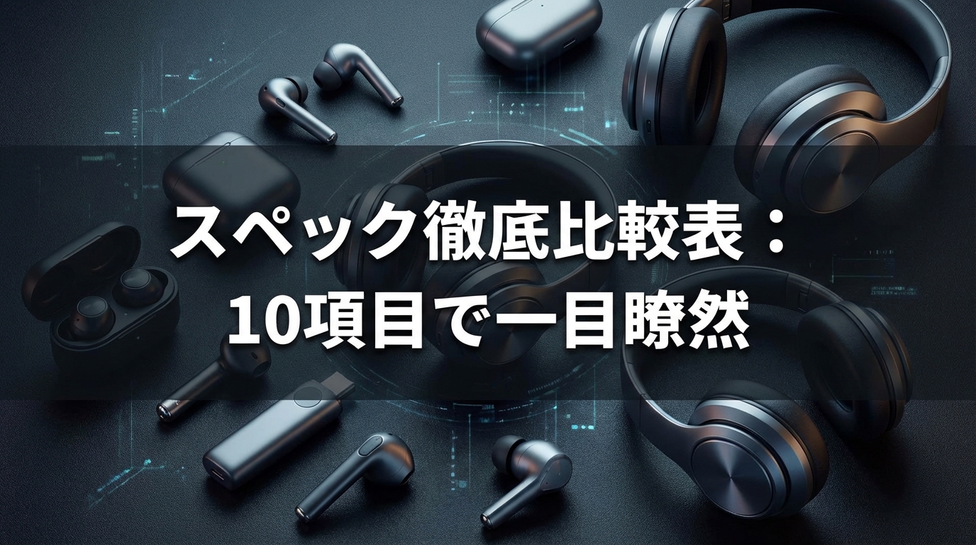 スペック徹底比較表：10項目で一目瞭然