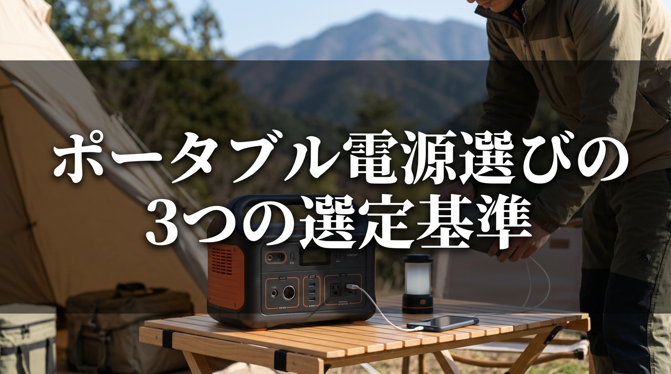 ポータブル電源選びの3つの選定基準