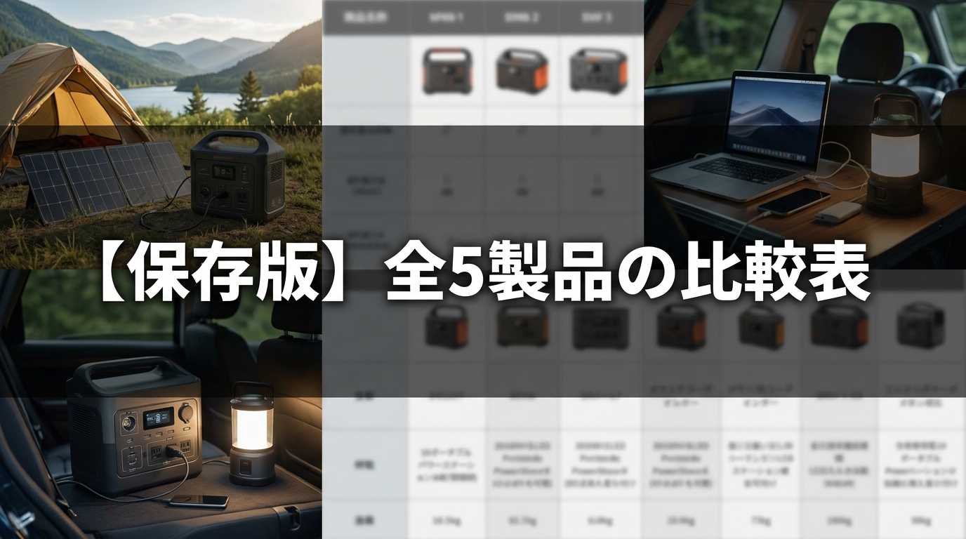 【保存版】全5製品の比較表