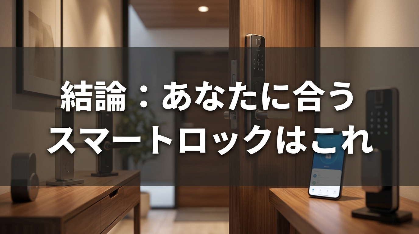 結論:あなたに合うスマートロックはこれ