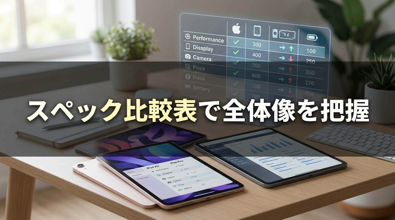 スペック比較表で全体像を把握