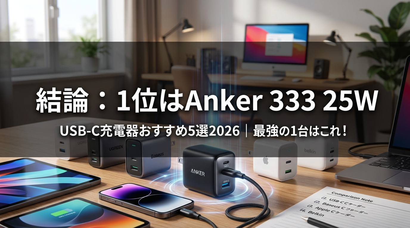 結論：1位はAnker 333 25W
