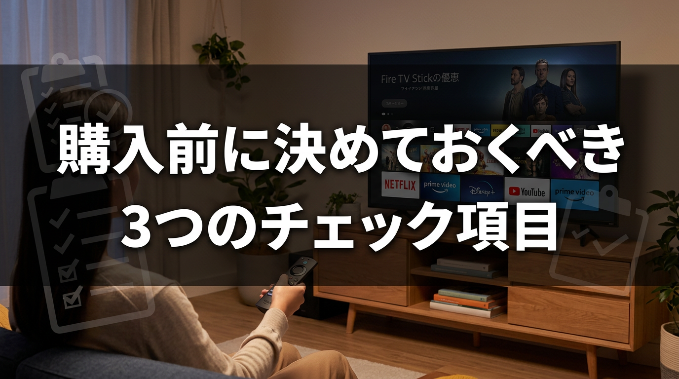 購入前に決めておくべき3つのチェック項目