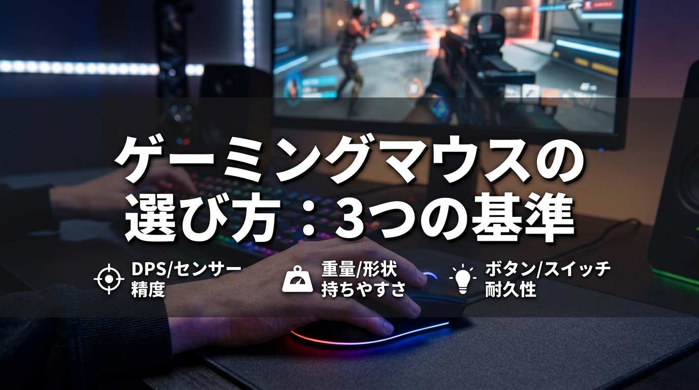 ゲーミングマウスの選び方:3つの基準