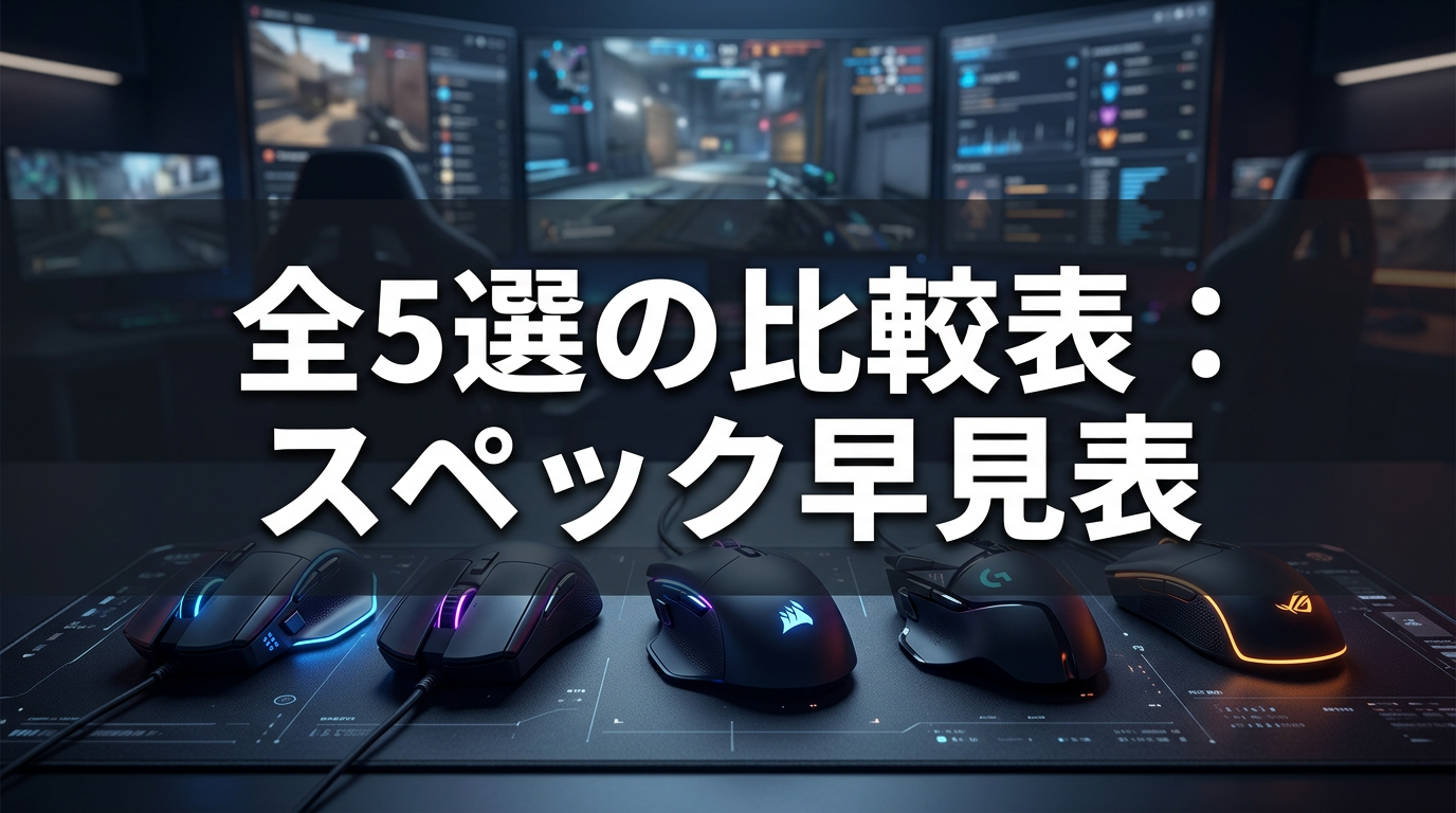 全5選の比較表:スペック早見表