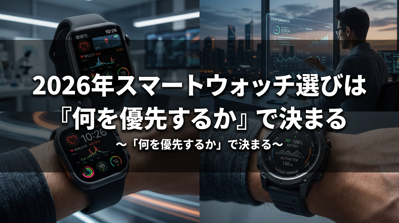 2026年スマートウォッチ選びは『何を優先するか』で決まる