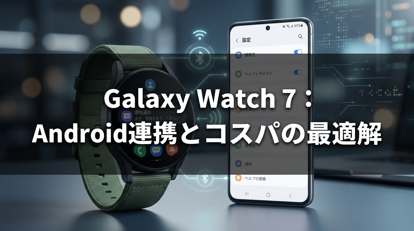 Galaxy Watch 7：Android連携とコスパの最適解