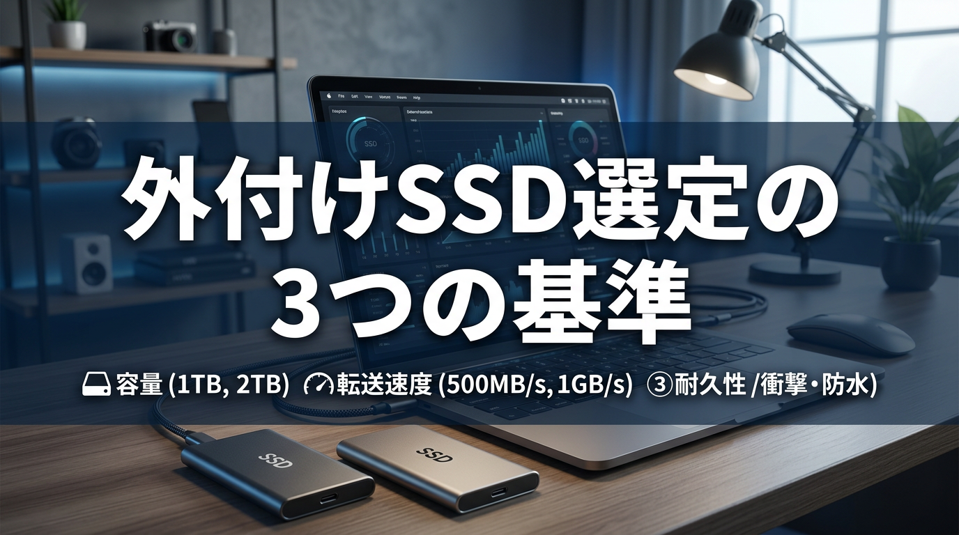 外付けSSD選定の3つの基準