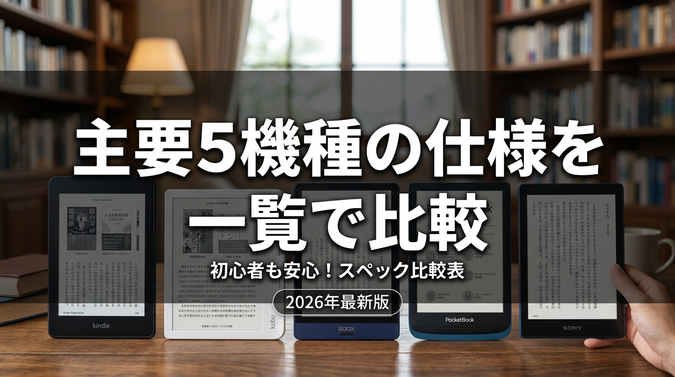 主要5機種の仕様を一覧で比較
